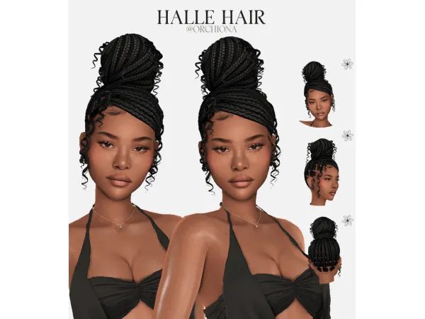 Maxis Match HALLE HAIR by orchiona_ - The Sims 4 Custom Content