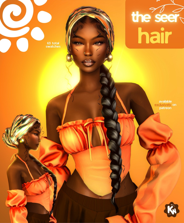 Alpha 𝐓𝐇𝐄 𝐒𝐄𝐄𝐑 𝐇𝐀𝐈𝐑 by simsfinds - The Sims 4 Custom Content
