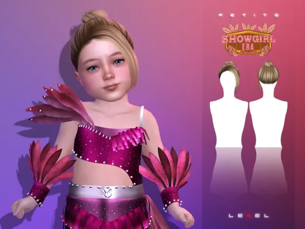 Alpha Petite toddler hairstyle by lexel - The Sims 4 Custom Content