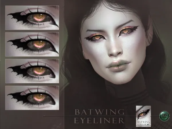Alpha Batwing Eyeliner V1 - The Sims 4 Custom Content