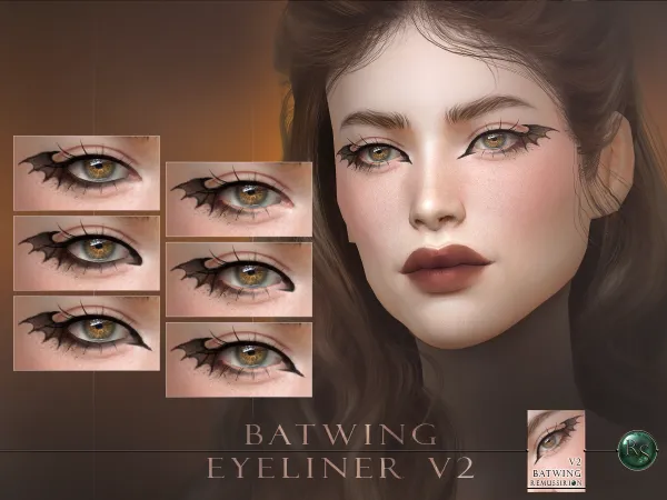 Alpha Batwing Eyeliner V2 by remussirion - The Sims 4 Custom Content