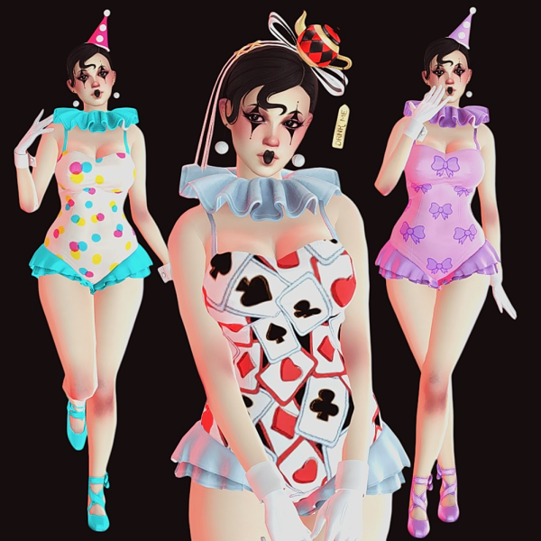 Maxis Match Circus Playsuit Recolor Outfit Collar by simsfinds - The Sims 4 Custom Content