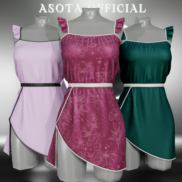 Alpha [ASOTA OFFICIAL] Matilda Short Dress by asotaofficial - The Sims 4 Custom Content