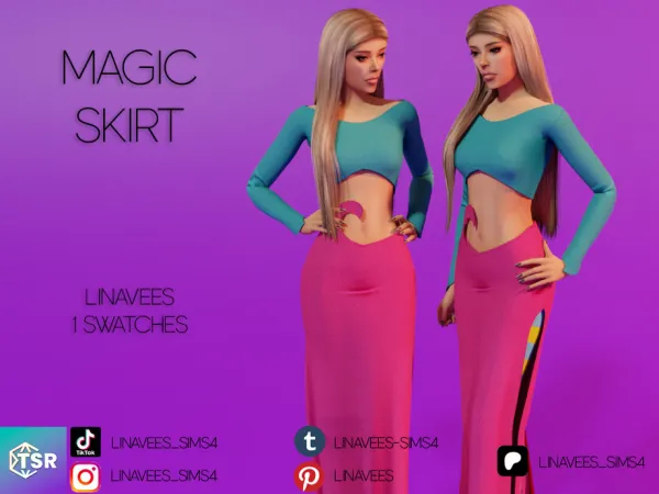 Maxis Match CORNELIA MAGIC SKIRT by linavees - The Sims 4 Custom Content