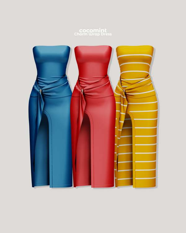 Alpha [cocomint] Charm Wrap Dress by cocomint - The Sims 4 Custom Content