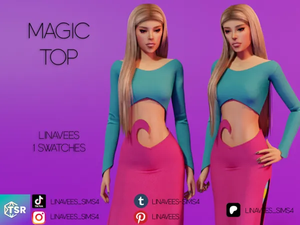 Mix CORNELIA MAGIC TOP by thesimsresource - The Sims 4 Custom Content
