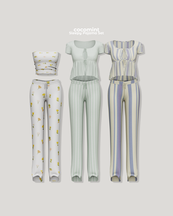 Alpha [cocomint] Sleepy Pajama Set by cocomint - The Sims 4 Custom Content