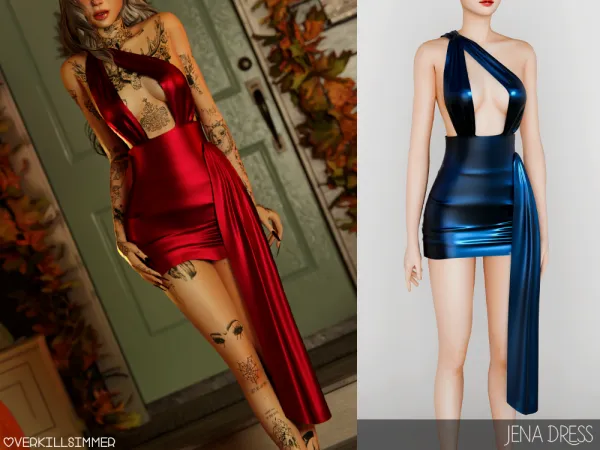 Alpha Jena dress by overkillsimmer - The Sims 4 Custom Content