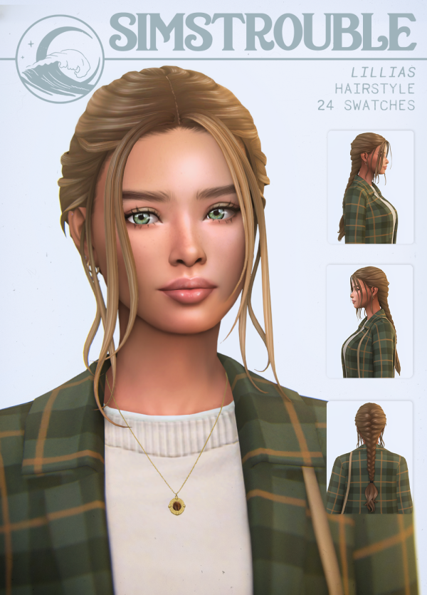Maxis Match Lillias Hairstyle (4 Bangs Variations) by simsfinds - The Sims 4 Custom Content