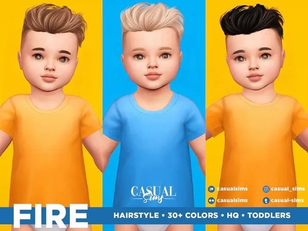 Alpha Fire Hairstyle Toddlers by casualsims - The Sims 4 Custom Content