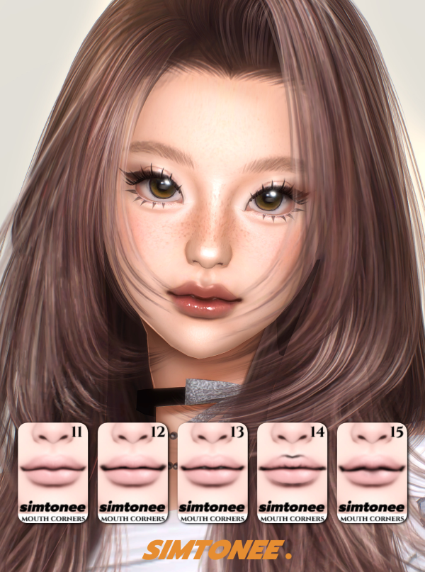 Mix Simtonee Mouth Corners 11 15 by simsfinds - The Sims 4 Custom Content