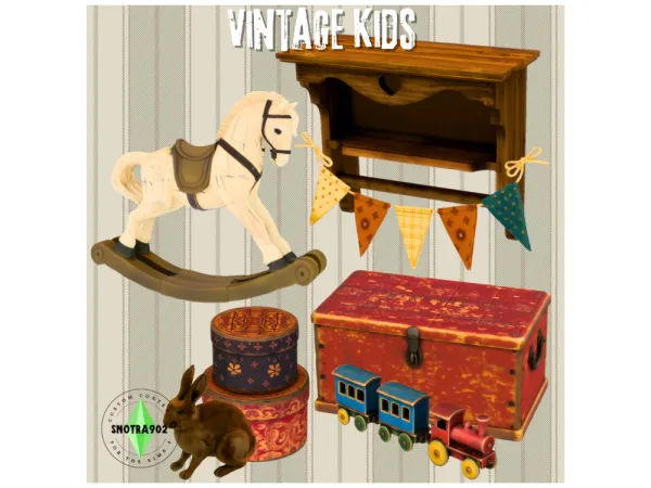 Mix Vintage Kids Decors by Snotra902 - The Sims 4 Custom Content