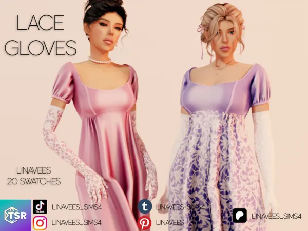 Alpha RYLIE LACE GLOVES by thesimsresource - The Sims 4 Custom Content