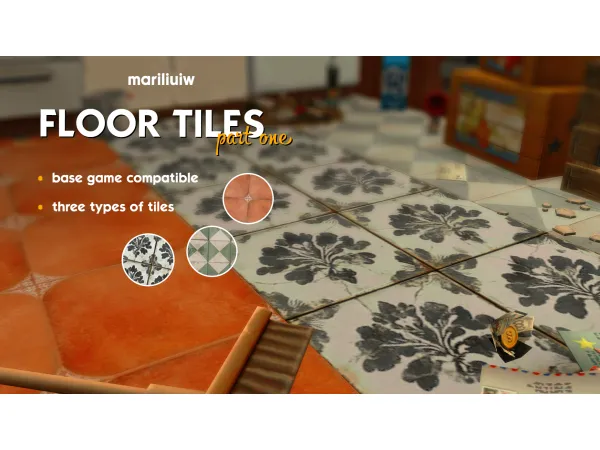 Mix BUILD floor tiles part one by mariliuiw - The Sims 4 Custom Content