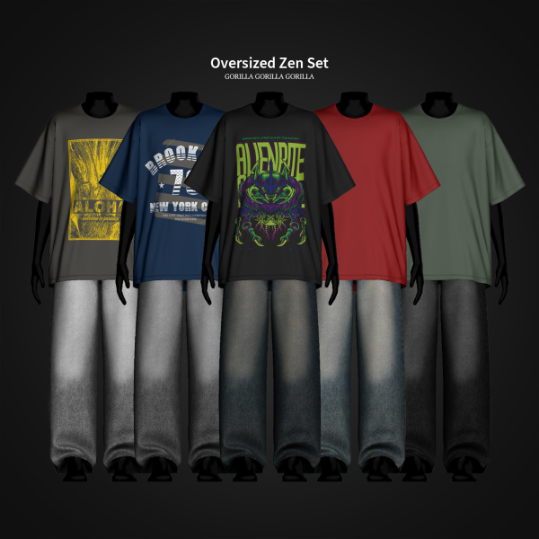 Alpha Oversized Zen Set by simsfinds - The Sims 4 Custom Content