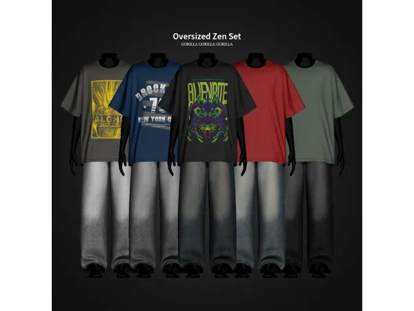 Alpha Oversized Zen Set by gorillax3 - The Sims 4 Custom Content