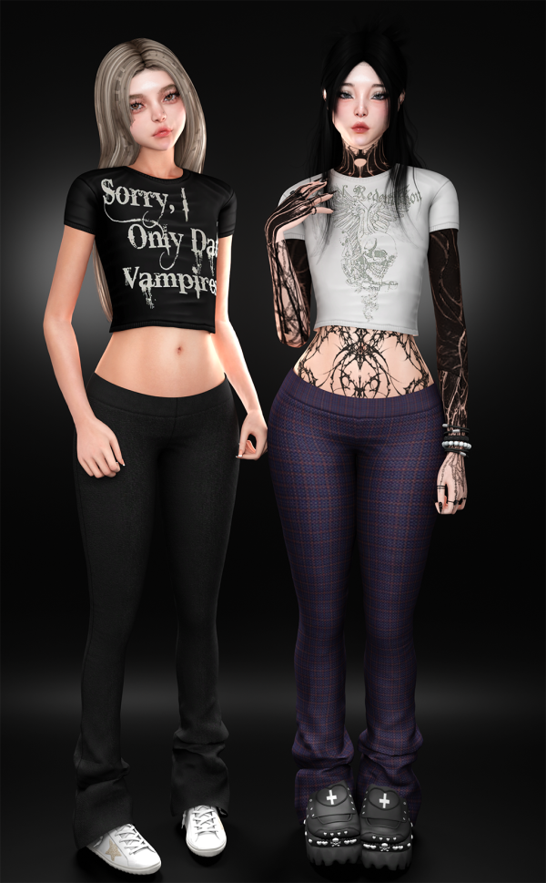 Alpha SHIRT EMO AND CALZA by whimp - The Sims 4 Custom Content