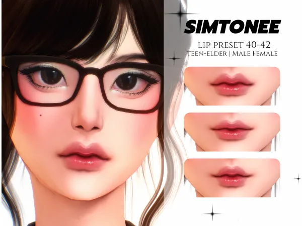 Mix Simtonee Lip Preset 40 42 - The Sims 4 Custom Content