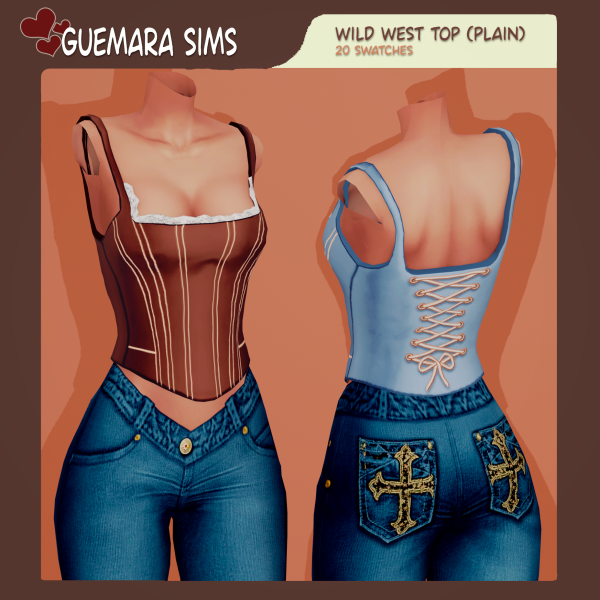 Maxis Match Wild west corset (Plain) by simsfinds - The Sims 4 Custom Content
