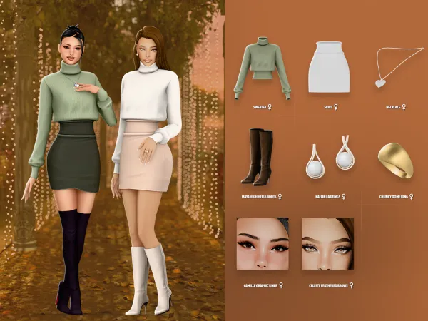 Maxis Match Penelope Lookbook by modcollective - The Sims 4 Custom Content