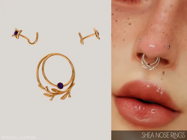 Alpha Shea nose rings by overkillsimmer - The Sims 4 Custom Content