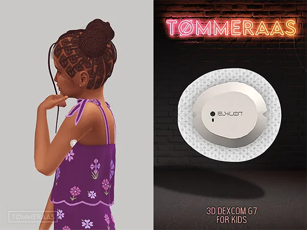 Mix TØMMERAAS 3D Dexcom G7Continuous Glucose Monitor for Kids by tommeraas - The Sims 4 Custom Content