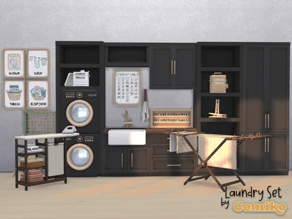 Maxis Match Laundry Set by comiko - The Sims 4 Custom Content