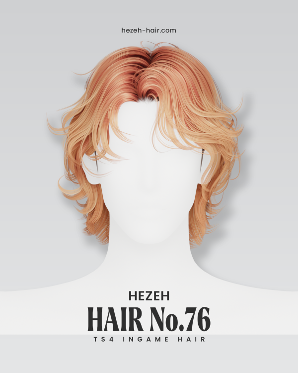 Alpha [Hezeh]Hair_No76 by hezeh - The Sims 4 Custom Content