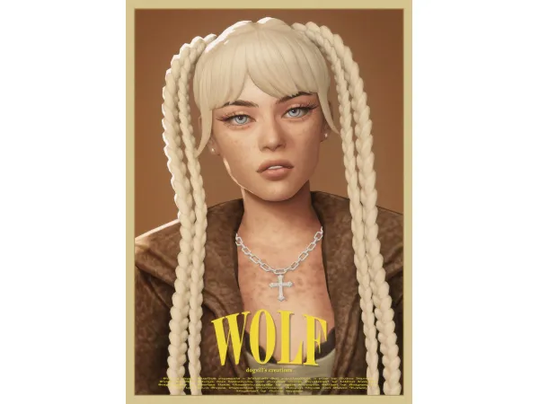Maxis Match wolf braids by dogsill - The Sims 4 Custom Content