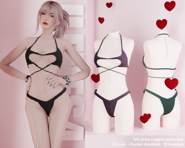 Alpha ILN Erena Lingerie by ilenes4 - The Sims 4 Custom Content