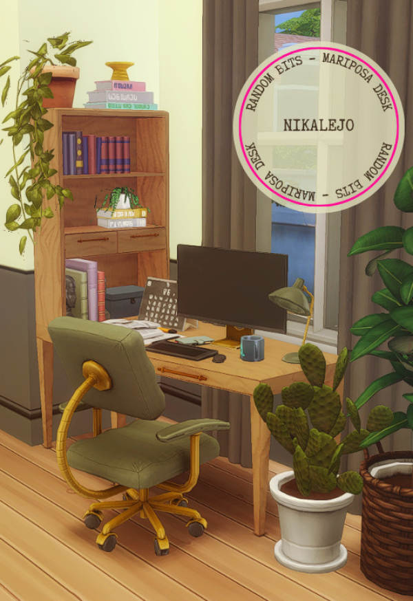 Maxis Match NIKALEJO RandomBits MariposaDesk by simsfinds - The Sims 4 Custom Content