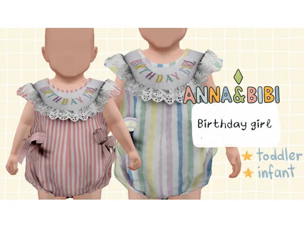 Alpha Birthday Girl_ toddler and infant [AnnaBibi] by simsfinds - The Sims 4 Custom Content