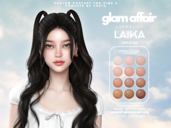Alpha Glam Affair Laika Skin (Gift) - The Sims 4 Custom Content