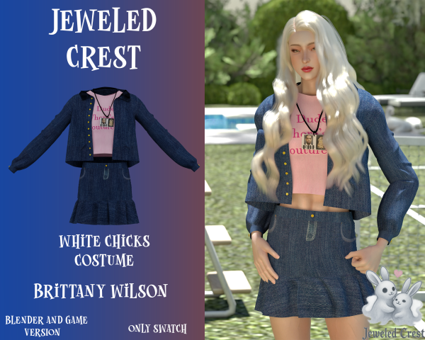 Alpha Brittany Wilson Costume (WhiteChicks) Collab by simsfinds - The Sims 4 Custom Content