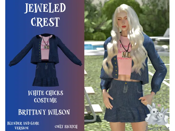 Alpha Brittany Wilson Costume (WhiteChicks) Collab by JeweledCrest - The Sims 4 Custom Content