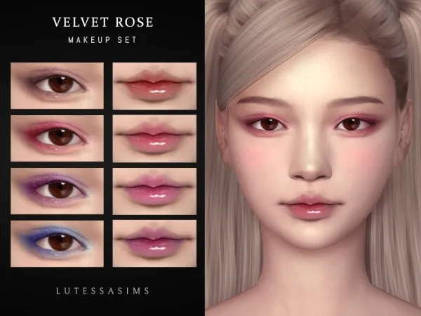 Alpha Velvet Rose Makeup Set - The Sims 4 Custom Content