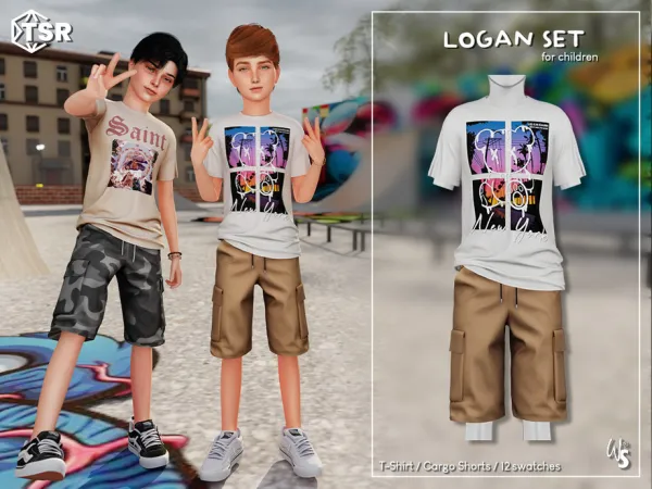 Alpha Logan Clothing Set for children by wisteriasims - The Sims 4 Custom Content