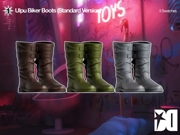 Alpha Ulpu Biker Boots (Standard Version) by decayed - The Sims 4 Custom Content
