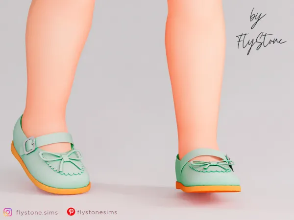 Maxis Match Toddler Leather Flats With Ruffles And Lace by thesimsresource - The Sims 4 Custom Content