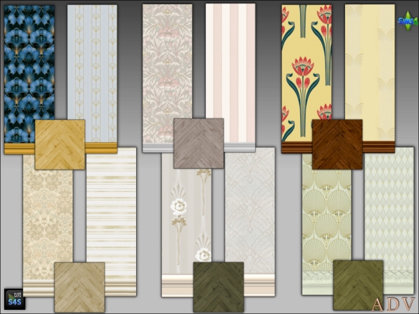 Maxis Match Wallpapers and floors by artedellavita_mabra - The Sims 4 Custom Content