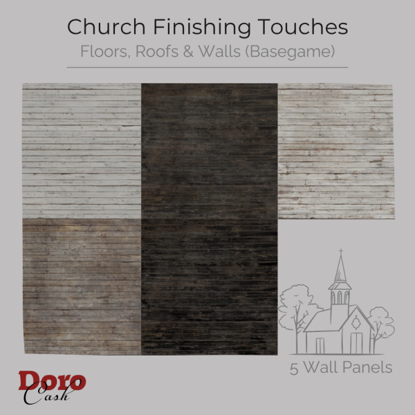 Alpha Church Finishing Touches Floors Roofs Walls by simsfinds - The Sims 4 Custom Content