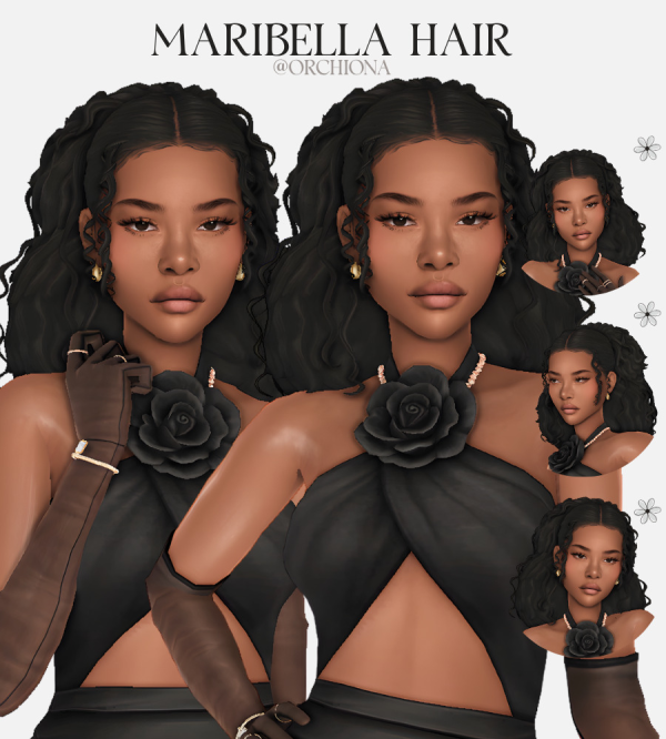 Maxis Match MARIBELLA HAIR by simsfinds - The Sims 4 Custom Content