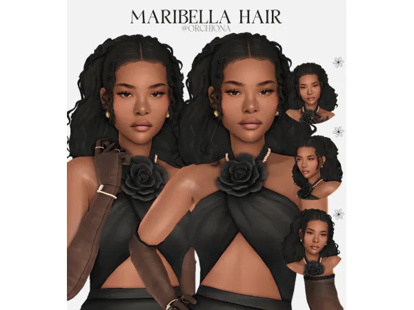 Maxis Match MARIBELLA HAIR by orchiona_ - The Sims 4 Custom Content