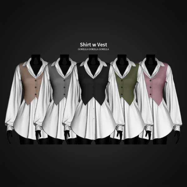 Alpha Shirt w Vest by simsfinds - The Sims 4 Custom Content