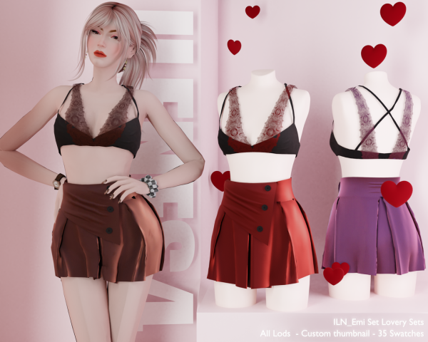 Alpha ILN Emi Outfit Set by ilenes4 - The Sims 4 Custom Content