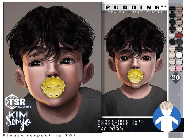 Alpha Infant Hairstyle_Pudding by thesimsresource - The Sims 4 custom content