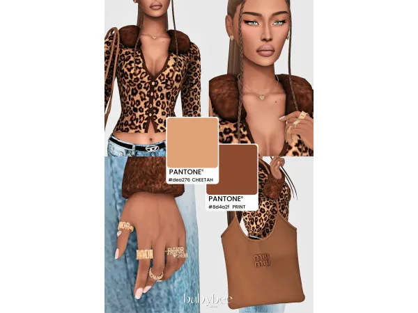 Maxis Match Cheetah Print Colour Pallete by babybeesims - The Sims 4 Custom Content