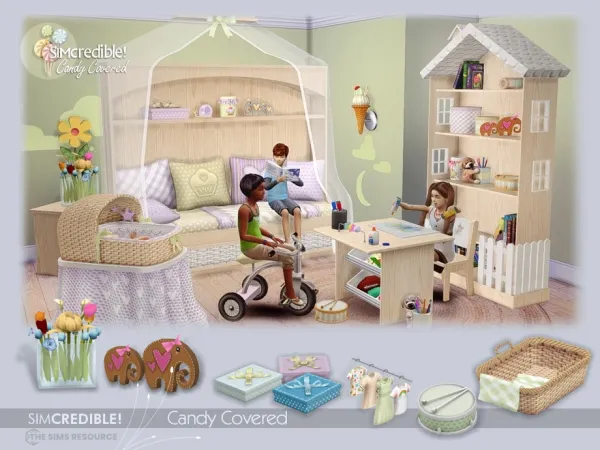 Mix Candy Covered Bedroom - The Sims 4 Custom Content