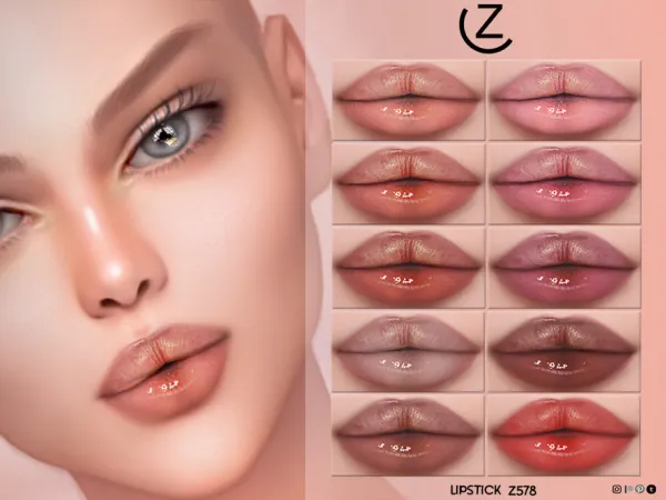 Alpha LIPSTICK Z578 by ZENX - The Sims 4 Custom Content