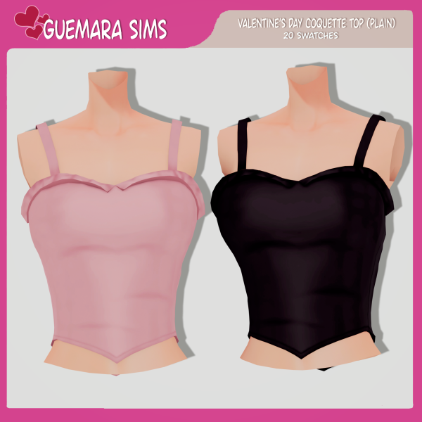 Maxis Match Valentine's Day Coquette Top by simsfinds - The Sims 4 Custom Content